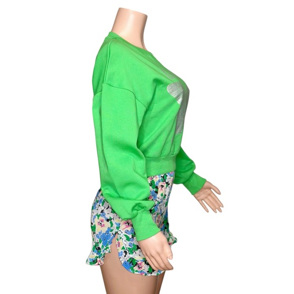 SOLD GANNI Isoli Butterfly Sweatshirt, Kelly Green, XXS - Picture 11 of 13